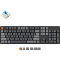 Keychron K10-J2, toetsenbord Zwart/grijs, US lay-out, Gateron G Pro Blue, RGB leds, ABS, hot swap, Bluetooth 5.1