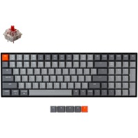 Keychron K4-A1, toetsenbord Grijs/grijs, US lay-out, Gateron G Pro Red, white leds, ABS keycaps, Bluetooth 5.1