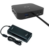 i-tec USB-C Dual Display Docking Station + Power Delivery 100 W Zwart, Incl. Universal Charger 112 W