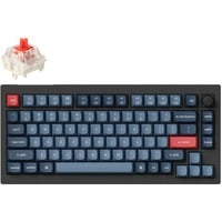Keychron V1 Max-D1, toetsenbord Zwart, US lay-out, Gateron Jupiter Red, RGB leds, 75%, Double-shot PBT, hot swap, 2.4 | Bluetooth | USB-C, Knob