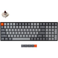 Keychron K4-A3, toetsenbord Grijs/grijs, US lay-out, Gateron G Pro Brown, white leds, ABS keycaps, Bluetooth