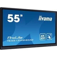iiyama Prolite TE5512MIS-B3AG 55" 4K Ultra HD Public Display Zwart, 4K UHD, Touch, WiFi, VGA, HDMI, USB-C, LAN, Audio