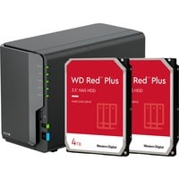 Synology DS224+ incl. 2x 4 TB WD Red Plus harde schijf nas Zwart, 2x LAN, USB 3.2 Gen 1